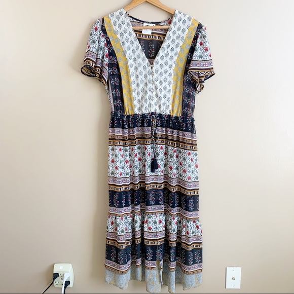 Anthro One September Midi Dress boho RELISTED - Picture 3 of 16